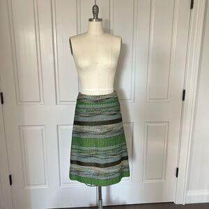 Leifsdottir from Anthropology Green and Black A-Line Skirt